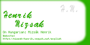henrik mizsak business card