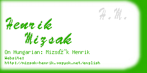 henrik mizsak business card